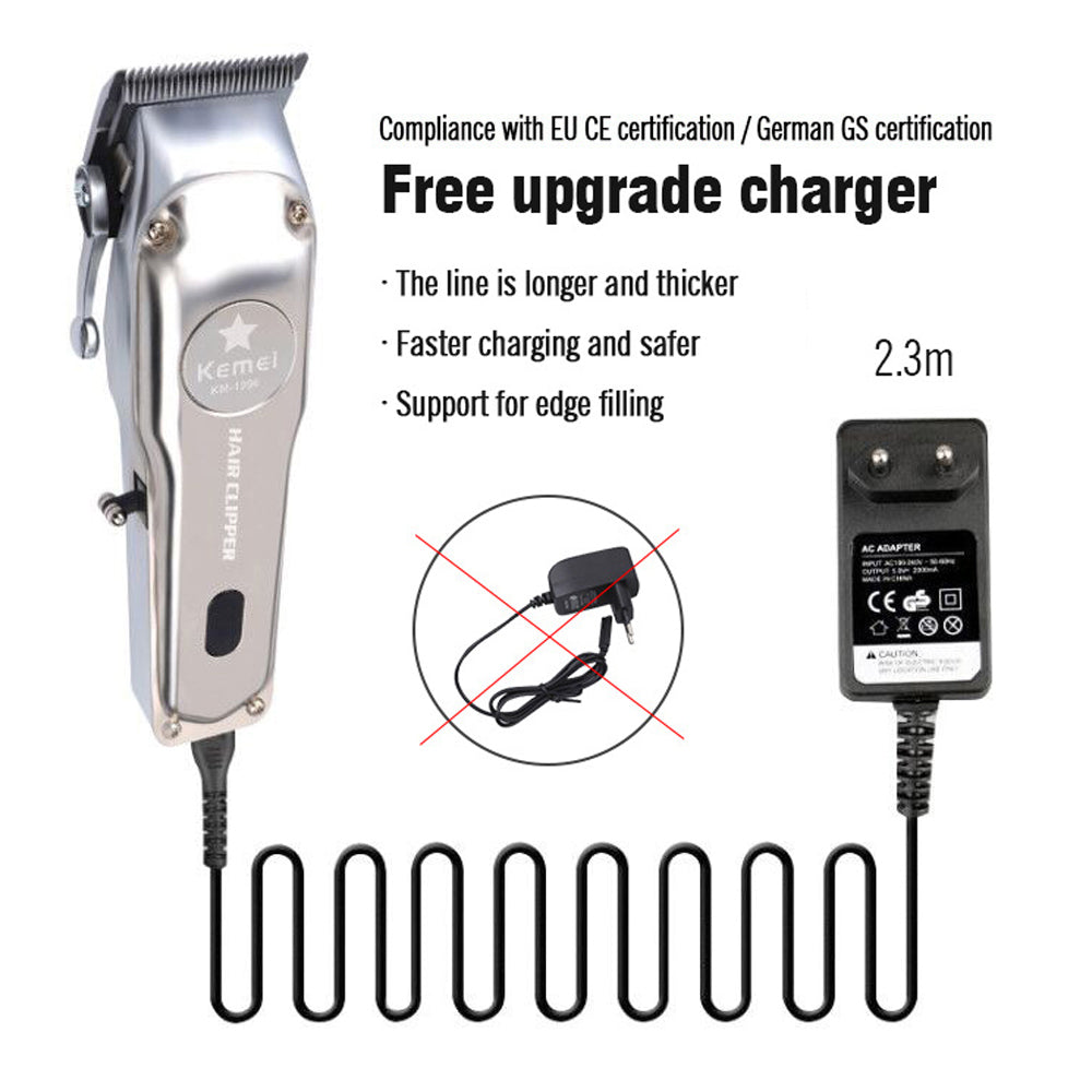 KEMEI KM-1996 Hair Clipper Electric Hair Trimmer Haircut Kit EU Plug USB Rechargeable Dual Use KEMEI KM-1996 Hair Clipper Electric Hair Trimmer Haircut Kit EU Plug USB Rechargeable Dual Use